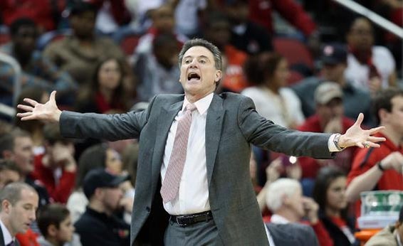 Head coach Rick Pitino of the Louisville Cardinals.